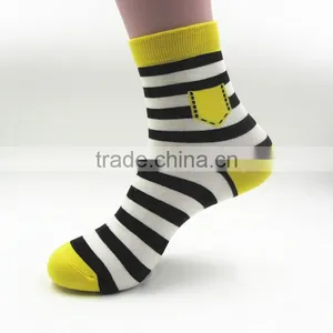 Custom Logo Striped Top Quality Fashionable Cotton Mens Socks thumbnail-1