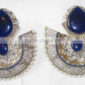 Sterling Silver Blue Gemstone Dangler EARRING Pair thumbnail-1