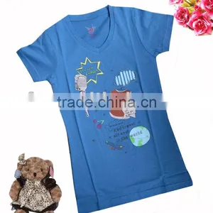 Hot! New Fashion Girls t Shirt, t Shirts, Blue Girls Tee With Nice Print Soft Handfeel thumbnail-1