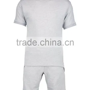 Short Sleeve Tracksuit Cotton and Polyester Sweatsuit for Men Custom thumbnail-3