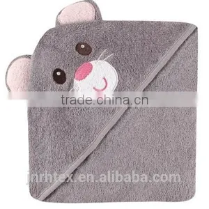 Eco-friendly Embroidery Designs Ring Spun Cotton Terry Animal Baby Bath Towel With Hood thumbnail-2