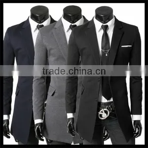 2016 Latest European Style Velvet Trendy Business Long Blazer Suit for Man thumbnail-1