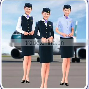Elegant Skirt Suit Flight Attendant Uniform, Fashion Skirt Airline Stewardess Uniform,hot Tailored All Colors Stewardess Uniform thumbnail-1