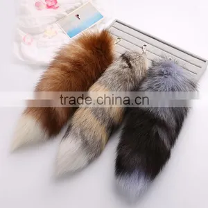 New Fox Fur Fur Imports 40cm Real Hair Fox Hair Tail Multi-color Color Bag Pendant Wholesale thumbnail-1