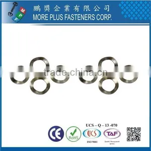 Taiwan Stainless Steel 18-8 Copper Brass Aluminum Wave Washer Cup Spring Washer Cup Disc Spring Washer thumbnail-4