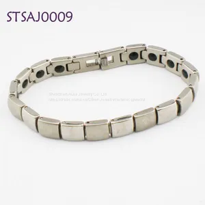 Eco-friendly Zinc White Gold Magnetic Bracelet For Ladies thumbnail-1