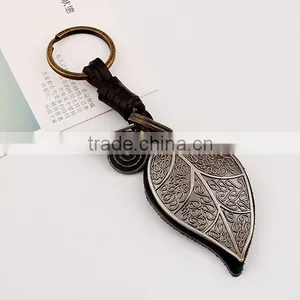 Custom Punk Leaves Leather Key Chains - Promotional Items thumbnail-6