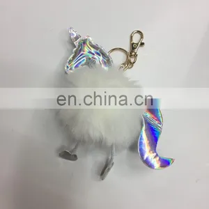 Wholesale Animal Fur Pom Poms Keychain thumbnail-3