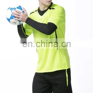 Boy Custom Dry Fit Polyester Soccer Uniform Soccer Jersey Green and Shorts Black thumbnail-2