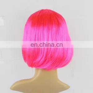 Party Make up Short Pink Bob Hair Wig thumbnail-3