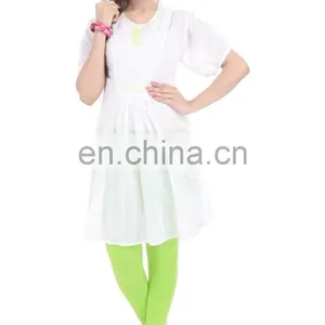 Indian Handmade Beaded Cotton White Tunic Hippe Women Dress Sexy Formal Tunic Manufacturer thumbnail-1