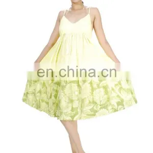 Cotton Hand Block Beach Dress thumbnail-1