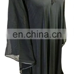 Saudi Arabia Plain Burqa 2017 / Latest Designer Black Strip Islamic Abaya / Plain Lycra Stretchable Burqa (dubai Abaya 2017) thumbnail-3