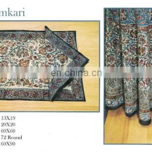 Block Printed Kalamkari Tablecloth , Napkin & Placemat thumbnail-1