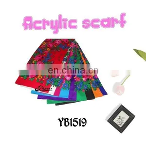 2016 Fashion Lady Scarf, Soft Feeling Acrylic Scarf, Printed Hijab, 100%Polyester Square Scarf 75x75cm thumbnail-1