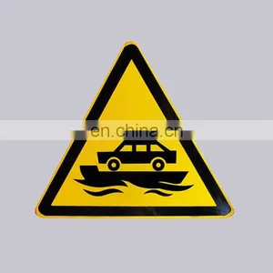 Professional OEM Factory Traffic Sign Type Custom Yellow Triangle Reflective Road Sign thumbnail-1