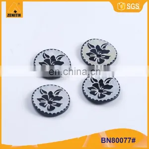 Custom Carving Natural Agoya Shell Button With Printing Flower BN80077 thumbnail-4