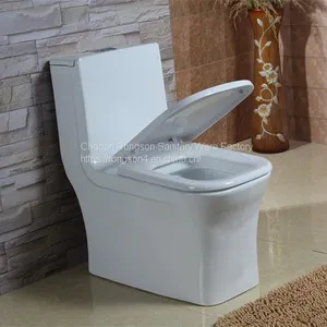 One Piece America Style Bathroom Sanitary Ware Ceramic Wc Toilet With Slow Down Seat Cover thumbnail-2