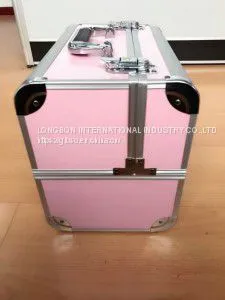 Pink Glossy Double-open Cosmetic Case Make Up Case(Keli – 180314) thumbnail-1