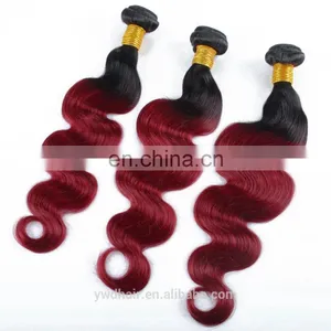 Ombre Brazilian Virgin Human Hair T1B/ 99J Color Ombre Hair Extensions Body Wave 3PCs 100% Human Hair thumbnail-2