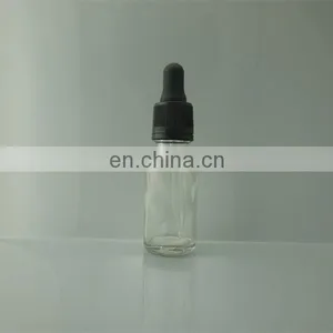 20ml Clear Glass Essential Oil Bottles With Black Plastic Dropper thumbnail-2