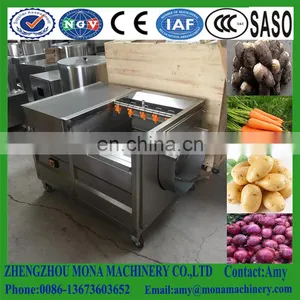 High Pressure Water Spray , Orange Washer Brush Rollers Fruit Washing Machine for Sale thumbnail-3
