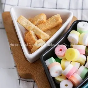 Colorful Christmas Tree Shape Plate Ceramic Plate With Bamboo Tray for Fruit and Candy thumbnail-3
