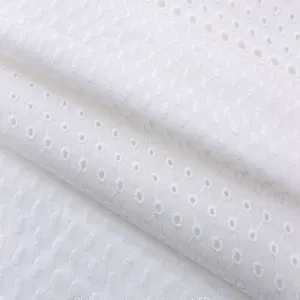 French Embroidery White Pure Origin Cotton Lace Embroidered Fabric thumbnail-3