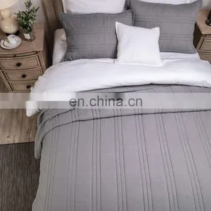 2 Layers Cotton Crinkle Gauze Stripe Embroidery Bedding Quilt thumbnail-3