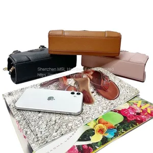 Stylish Ladies Metal Chain Shoulder Tote Bags High Quality Grain Texture Pu Leather Top Handle Satchel Bags thumbnail-4