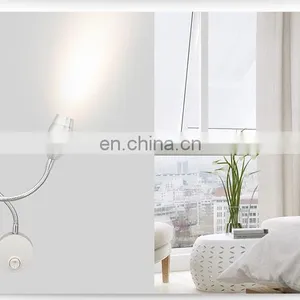Cheap Price Bathroom Mirror Lamp With Flexible Hose Mini Led Reading Lamp for Bedroom OEM Gooseneck Led Headboard Wall Lamp thumbnail-6