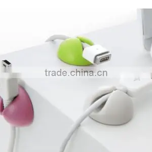 Hot Cable Clips Desk Tidy Earbud Holder White Micro USB Cable Organiser Wire Cord Lead USB thumbnail-1