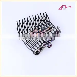 China Factory Price Girls Fashion Women Metal Crystal Flower Hair CombS Headwear Accessory thumbnail-1