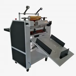 Semi Automatic Anti Curl Belt Feeding Film Coating Oil Heating Steel Roller LCD Operation Screen thumbnail-3