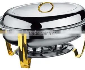Hot Sale Luxury Stainless Steel Gold-plated Roll Top Buffet Chafer for Hotel thumbnail-2