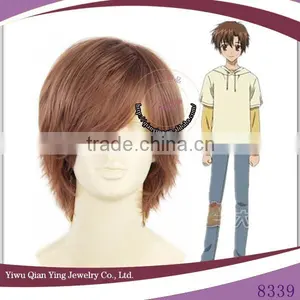 Brown Short Togashi Yuta Sola Synthetic Cosplay Male Wigs thumbnail-1