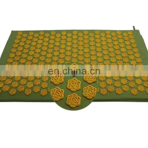 Top Sale Lotus Shape Private Label Cotton Canvas Plastic Acupressure Spike Mat Indian Manufacturer thumbnail-3