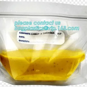 Soup Bag, Liquid Storage, Food Double Zip Lock Plastic Packaging Bag, Eco Friendly Zip Lock Bag, Polyethylene Packaging thumbnail-5