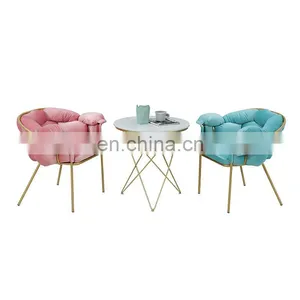 Restaurant Tufted Chairs Italian Minimalist Velvet Fabric Single Chair thumbnail-2