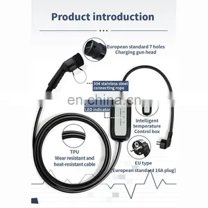 Home Smart Electric Car Charge 16A 3.5KW AC European Standard Type2 Indicator Light Portable Electric Vehicle Charging Station thumbnail-3