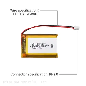 Lithium-Ion Cell Factory Supply UFX 103450 1800mAh 3.7V Small Rechargeable Lithium Polymer Battery For Led Light Battery thumbnail-4