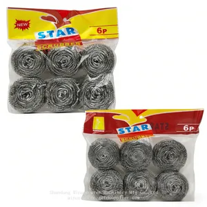 6Pcs Pack Customized Metal Steel Wool Ball Rust Removal Cleaning Scrubber From Factory thumbnail-4