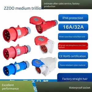 Zhongzhao Waterproof Industrial Plug and Socket Male-female Docking Connector, 3-core Three-phase 380v 32a Aviation Plug thumbnail-2