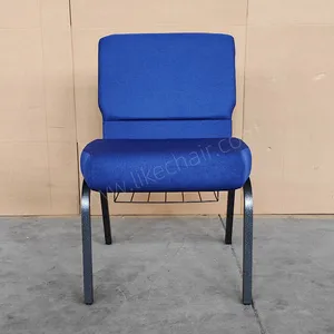 Ergonomic High Quality Steel Frame Comfortable Padded Commercial Modern Church Chair thumbnail-5