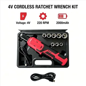 Rechargeable Cordless Electric Ratchet Wrench Kit, Lithium‑ion Handheld Power Ratchet Wrench Set for Auto Repair & Machinery Maintenance thumbnail-4