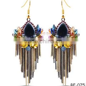 Wedding Bridal Crystal Long Earrings Retro Tassel Earrings Top Design Crystal Earring thumbnail-1