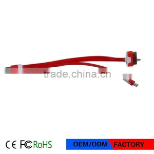 30CM 4 in 1 Flat Noodle USB Cable Data Sync Charger Micro Usb Cable for Smart Phone thumbnail-2