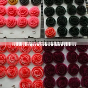 Fashion Shoes Clothes Accessories Rose Flower Pattern Real Rex Rabbit Fur Ball thumbnail-1