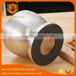 Stainless Steel Garlic Pugging Pot Garlic Pounder Crusher Mortar and Pestle Pedestal Bowl thumbnail-6