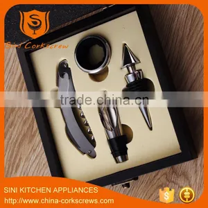Corkscrew Wine Stopper Wine Pourer Wine Ring Wine Sets in Wooden Box Wine Accessories thumbnail-3